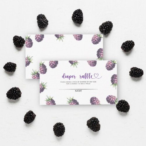 Blackberries _ diaper raffle baby shower enclosure card