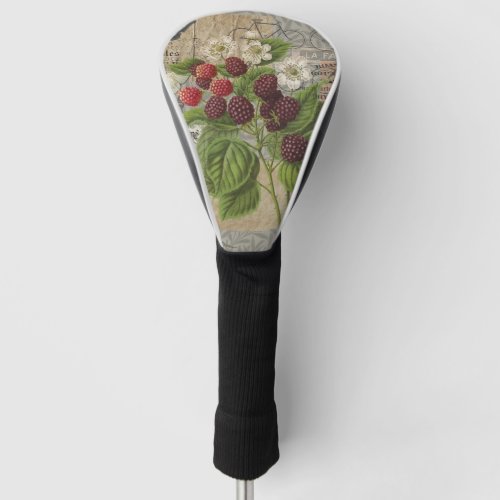 Blackberries Floral Garden Flower Butterfly Art Golf Head Cover