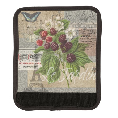 Blackberries Floral Garden Flower Butterfly Art Luggage Handle Wrap