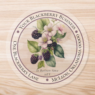 Blackberries Fruit Circle Business Return Address Classic Round Sticker