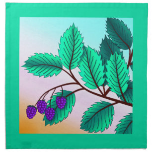 Blackberries on a branch cloth napkin