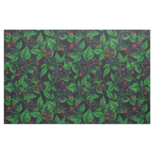 Blackberries on dark gray fabric