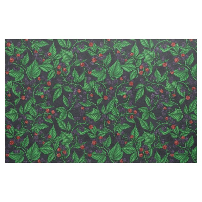 Blackberries on dark gray fabric (Fat Quarter)