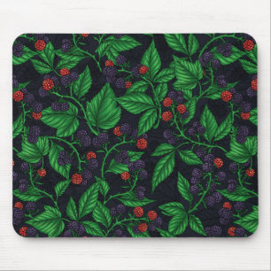 Blackberries on dark gray mouse pad