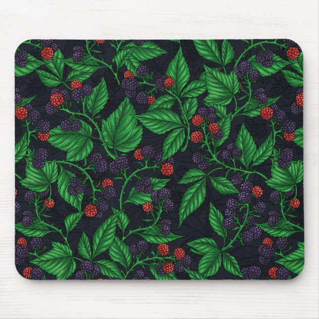 Blackberries on dark gray mouse pad (Front)