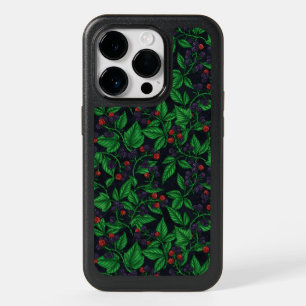 Blackberries on dark gray OtterBox iPhone 14 pro case