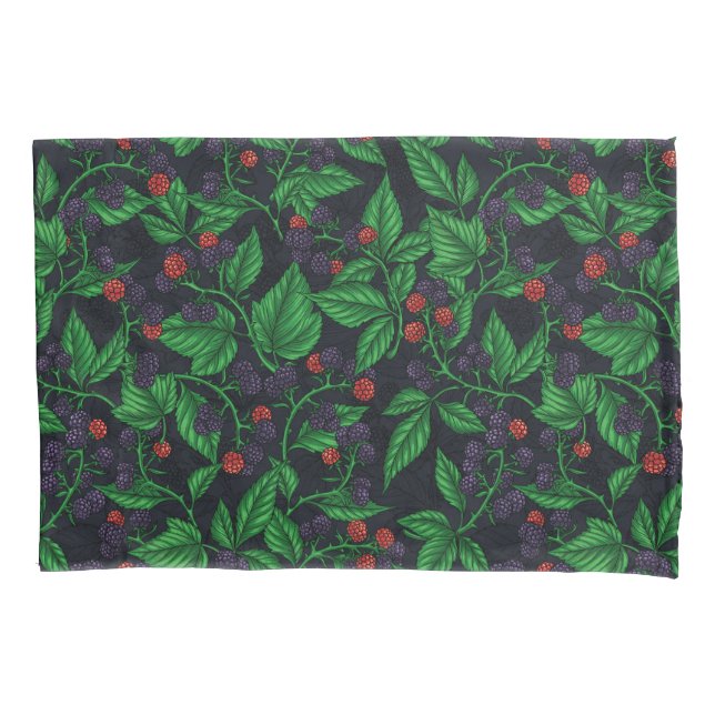 Blackberries on dark gray pillow case (Front-Left)
