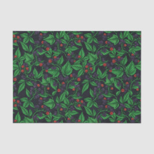 Blackberries on dark gray tissue paper