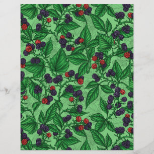 Blackberries on green