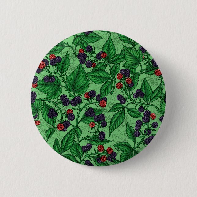 Blackberries on green button (Front)