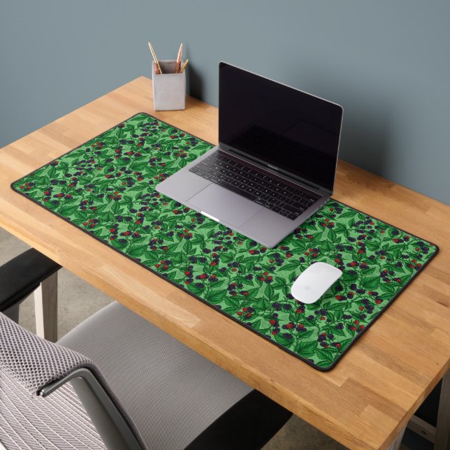 Blackberries on green desk mat (Office 2)