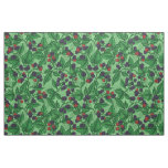 Blackberries on green fabric