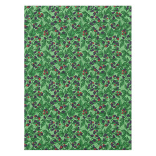 Blackberries on green tablecloth