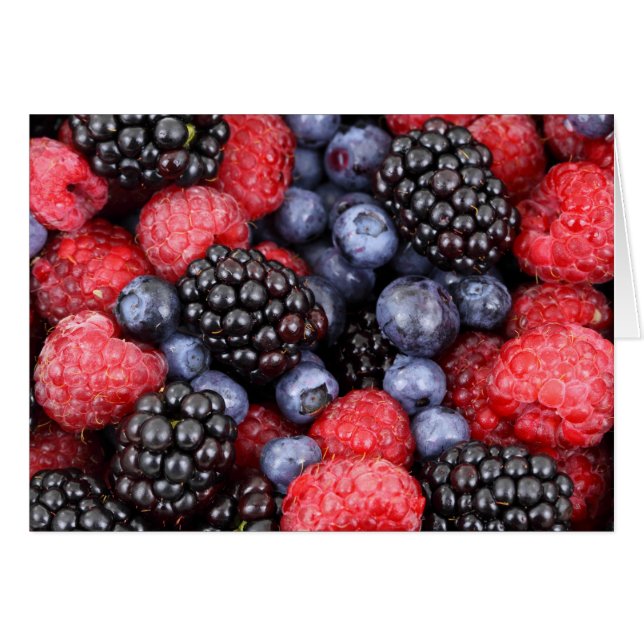 Blackberries, Raspberries, Blueberries, Fruit Cards (Front Horizontal)