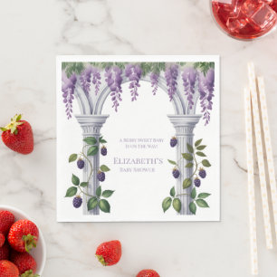 Blackberries & Wisteria Gender Neutral Baby Shower Napkins