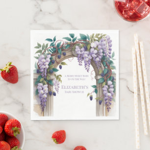 Blackberries & Wisteria Gender Neutral Baby Shower Napkins