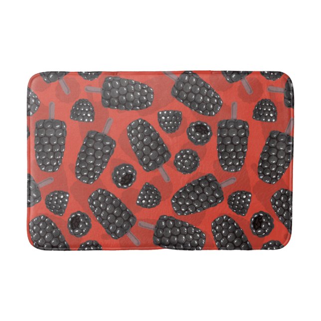 Blackberry and blackberry ice cream pattern bathroom mat (Front)