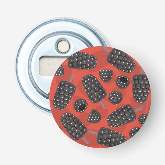 Blackberry and blackberry ice cream pattern bottle opener (Front)