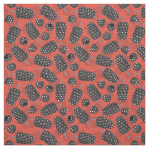 Blackberry and blackberry ice cream pattern fabric