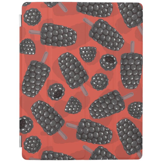 Blackberry and blackberry ice cream pattern iPad smart cover (Front)