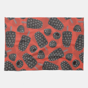 Blackberry and blackberry ice cream pattern kitchen towel