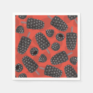 Blackberry and blackberry ice cream pattern napkins