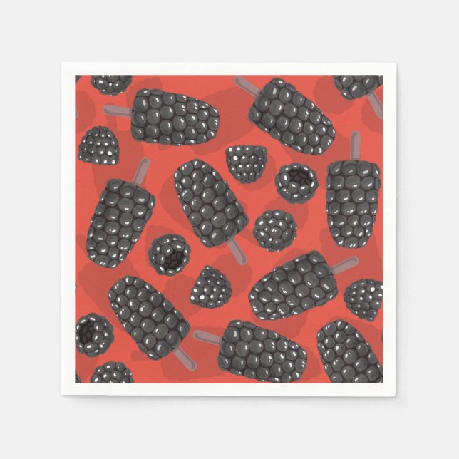 Blackberry and blackberry ice cream pattern napkins (Front)