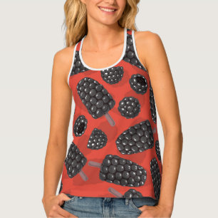 Blackberry and blackberry ice cream pattern tank top