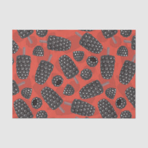 Blackberry and blackberry ice cream pattern tissue paper