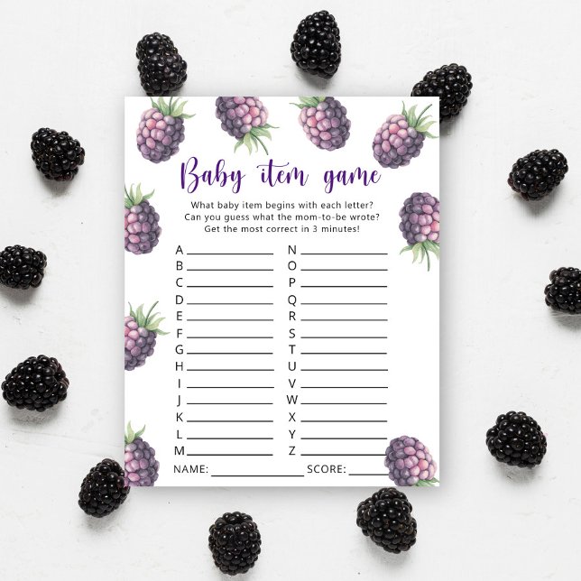 Blackberry - Baby Item Game - Baby Shower Game (Creator Uploaded)