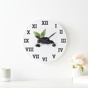 Blackberry Berry watercolor Fruit Summer Colorful Large Clock