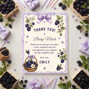 Blackberry birthday berry much  thank you card