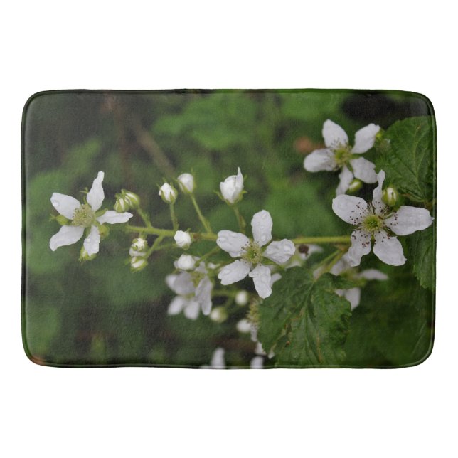 Blackberry Blossoms Bath Mat (Front)