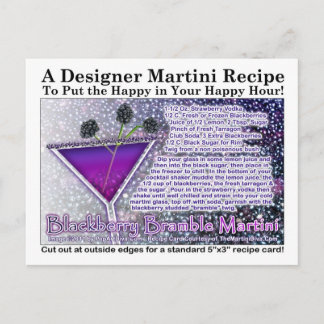 Blackberry Bramble Martini Recipe Postcard