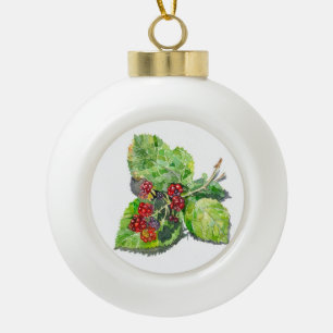 BlackBerry Ceramic Ball Christmas Ornament