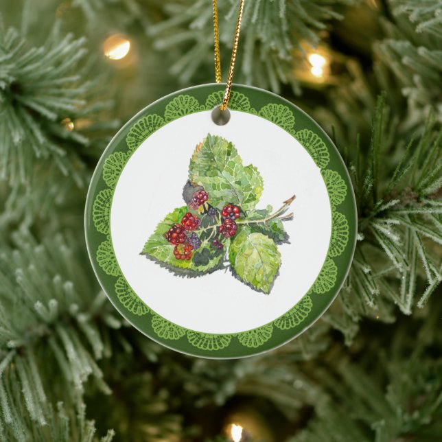 BlackBerry Ceramic Ornament (Tree)