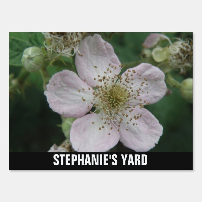 Blackberry Flower Macro Custom Yard Sign (Front)