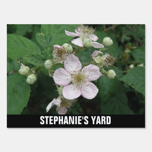 Blackberry Flowers Custom Yard Sign (Front)