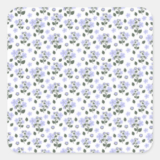 Blackberry flowers, seamless pattern square sticker