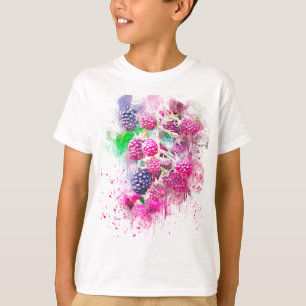 blackberry fruit art abstract T-Shirt