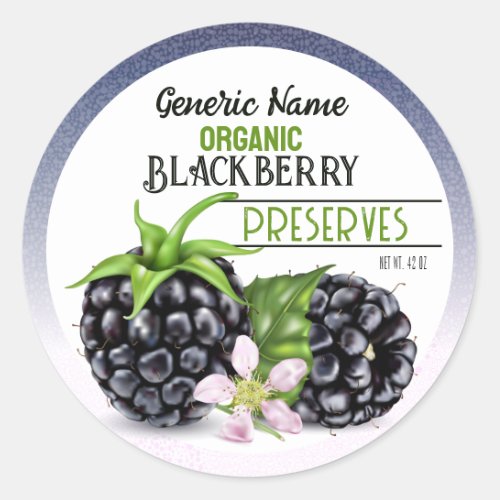Blackberry Fruit Canning Classic Round Sticker