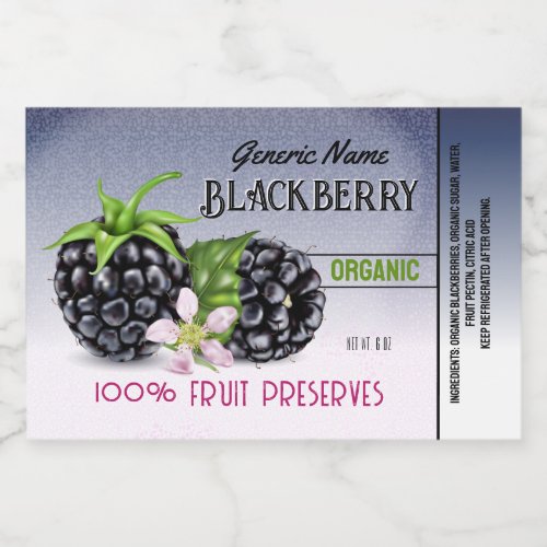 Blackberry Fruit Canning Food Label