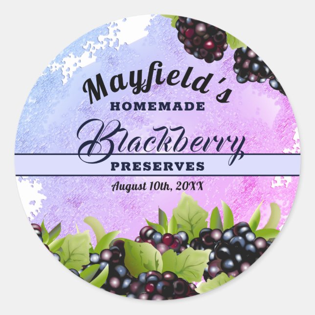 Blackberry Fruit Canning | Jam Jar Label (Front)