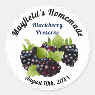 Blackberry Fruit Canning Jam Jar Label