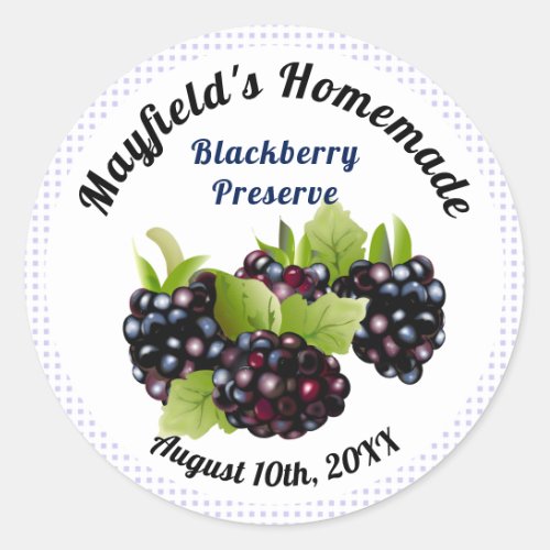 Blackberry Fruit Canning  Jam Jar Label