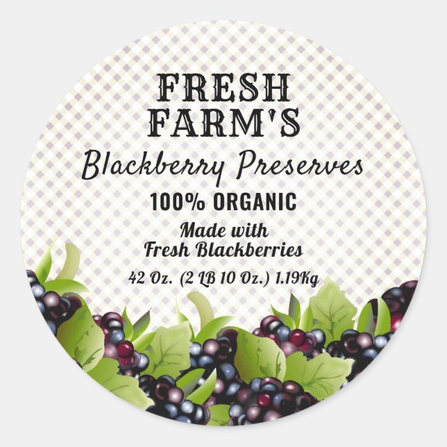 Blackberry Fruit Canning | Jam Label (Front)
