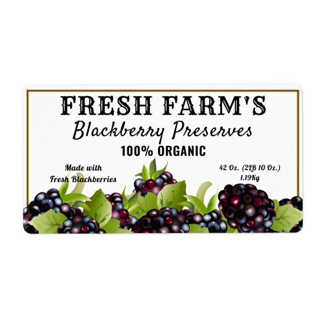 Blackberry Fruit Canning Label (Front)