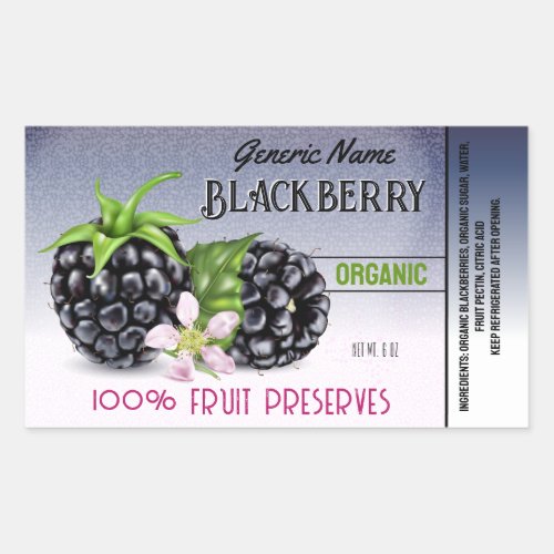 Blackberry Fruit Canning Rectangular Sticker