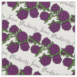 Blackberry fruit drawing name pattern fabric