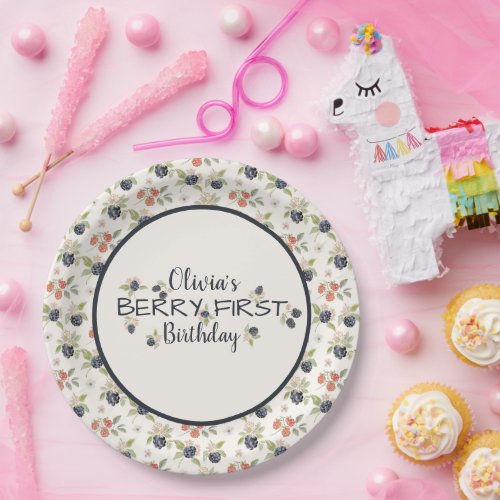 Blackberry Fruit Very First Birthday  Paper Plates